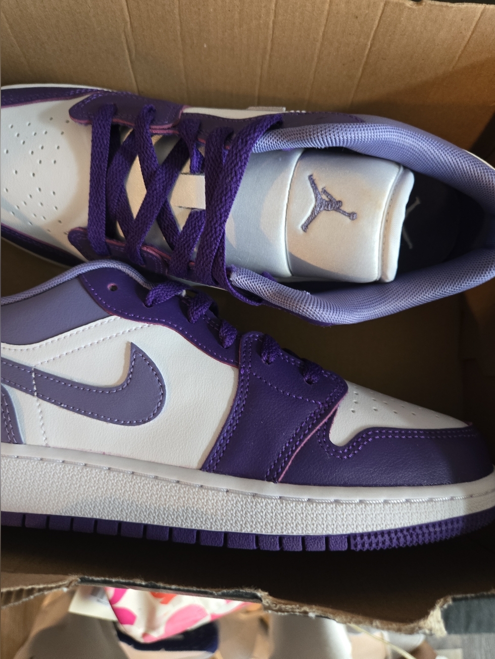 Air Jordan 1 Low GS Court Purple 553560-551 Youth Size 6Womens 7.5 New - Picture 11 of 11